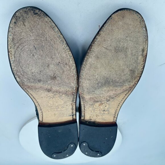 Toscana by Global Super Prime Men US 9.5 Black Leather Wingtip Oxford Shoes - Picture 8 of 12